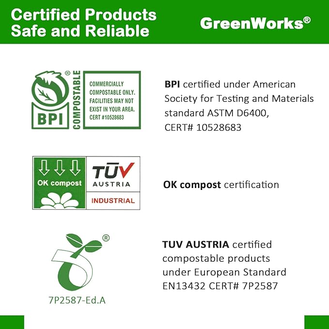 GreenWorks 300 Count 7" Heavy-duty Compostable Cutlery Set,100 Forks 100 Spoons 100 Knives,BPI Certified Large t Disposable Bio-based Cutlery