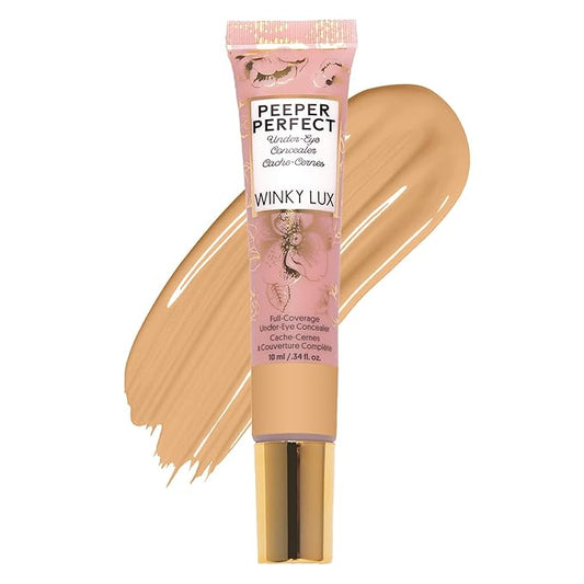 Winky Lux Peeper Perfect Under Eye Concealer, Makeup & Eye Brightener, Full Coverage Concealer for Dark Circles, Color Corrector & Eye Primer, With Collagen, Hyaluronic Acid & Vitamin E (Light Medium)-BrightBean Baby