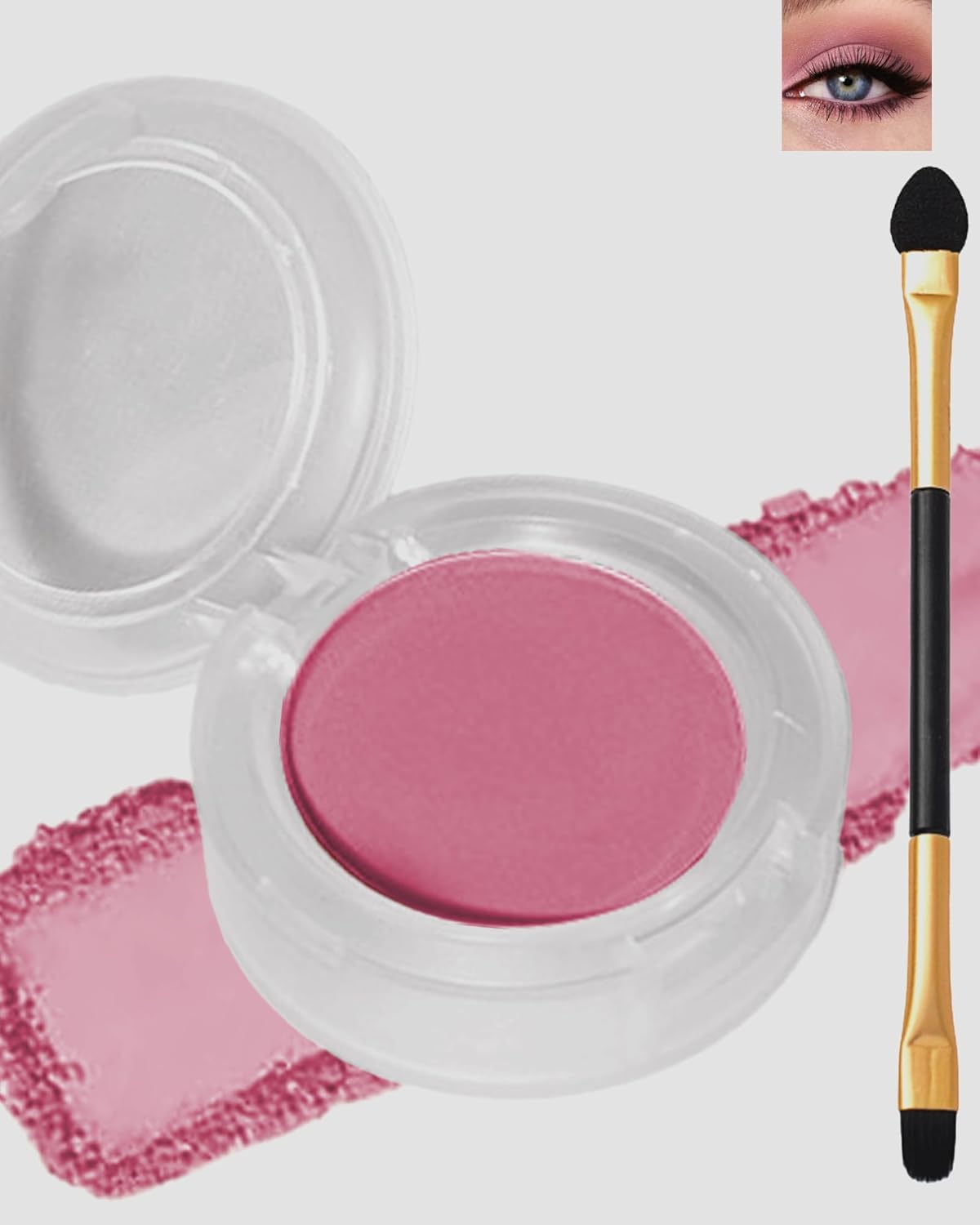 Single Matte Eyeshadow, Pink Eye Shadow Blush Palette Makeup,High Pigment Waterproof Nude Multiuse Pressed Eye Shadows Powder with Smooth Powder,Lightweight Blendable Formula for Daily Eye Look-342-BrightBean Baby