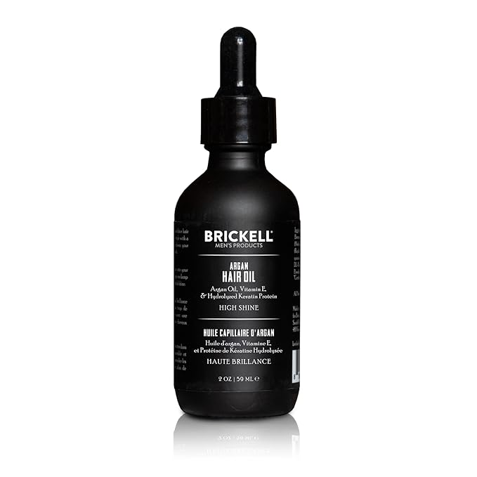 Brickell Men's Argan Oil for Hair, Natural and Organic Hair Oil For Men, Lightweight Hair Treatment, 2 Ounce, Scented-BrightBean Baby