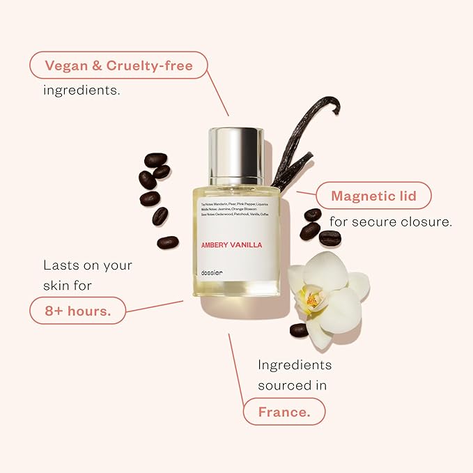 Dossier - Ambery Vanilla 3.4Oz (100ml) - Eau de Parfum - Inspired by YSL's Black Opium - Long-lasting Fragrance - Feminine-BrightBean Baby