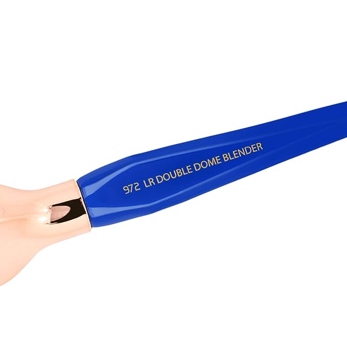Bdellium Tools Professional Makeup Brush - Golden Triangle 972 Large Rounded Double Dome Blender - With All Vegan and Soft Synthetic Fibers, For Foundation Application & Blending (Blue, 1pc)-BrightBean Baby