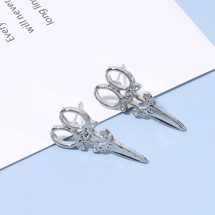Punk Scissors Stud Earrings Gold Barber Earrings Minimalist Petite Earrings Personalized Earrings for Women and Girls Hair Stylist Gifts-BrightBean Baby