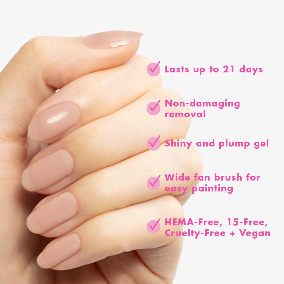 Olive & June Gel Polish | UV LED Nail Lamp Needed | Long Lasting Formula | Up to 21 Days of Wear | Damage-Free Removal | Salon-Quality Manicure at Home | The Queen Takes Her Tea with Milk Sheer Mauve-BrightBean Baby
