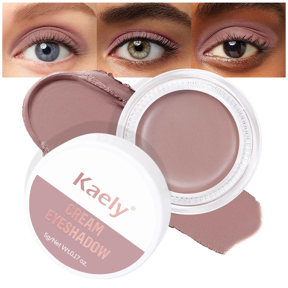 Kaely Single Cream Eyeshadow Pot, Putty Matte Eye Shadow for Older Women High Pigmented Waterproof, Natural Eyeshadow Palette Makeup Brightener, sombras en crema para ojos, Blendable, 23-BrightBean Baby