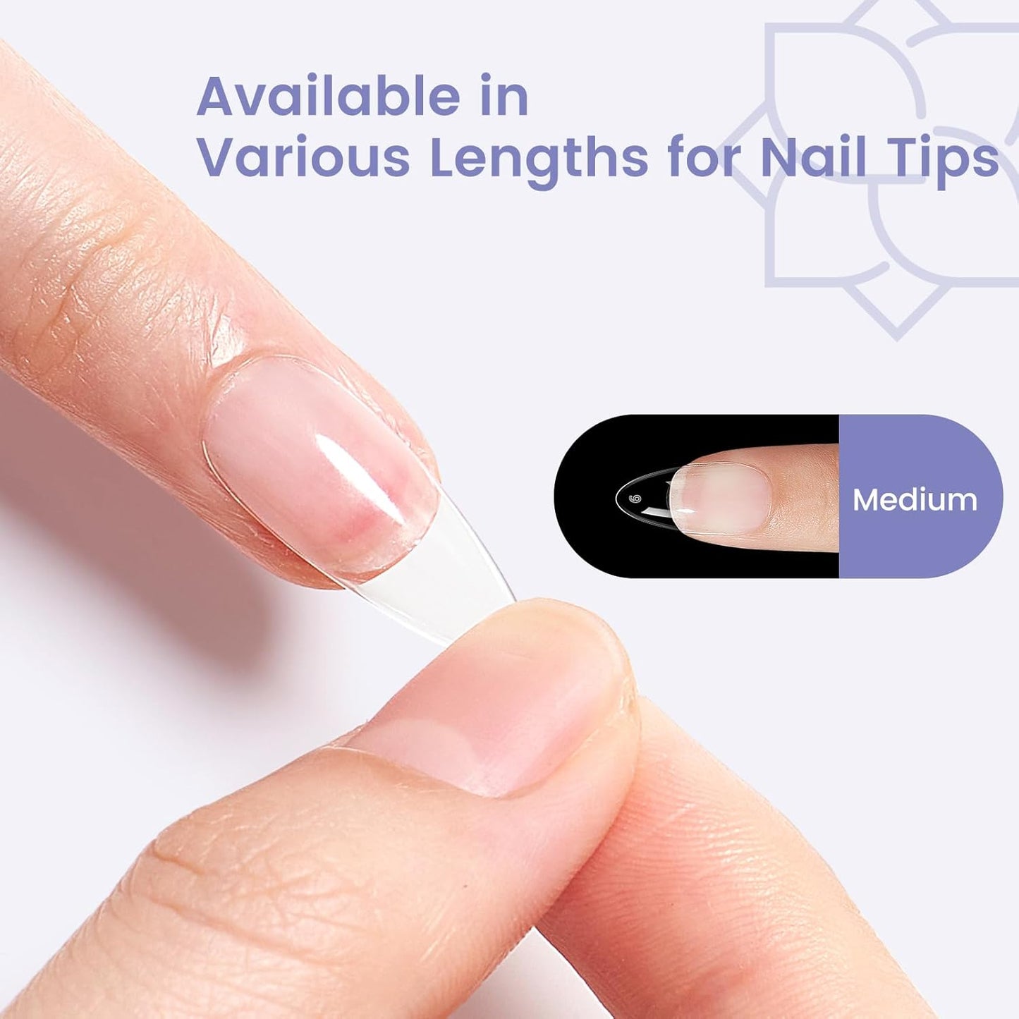 Medium Stiletto Nail Tips: 240Pcs Full Cover Stiletto Press On Nails, 12Sizes Pre-shaped Soft Gel Nails Clear Fake False Nails For Nail Extensions Home Nail Art Salon-BrightBean Baby