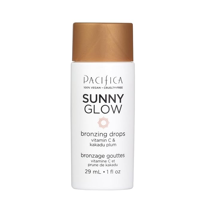 Pacifica Sunny Glow Liquid Face Bronzer Drops - Face Makeup Bronzing For Face & Cheeks for Instant Sun-Kissed Glow - Vitamin C & Glycolic Acid Infused Liquid Bronzer Illuminating Highlighting Clean-BrightBean Baby