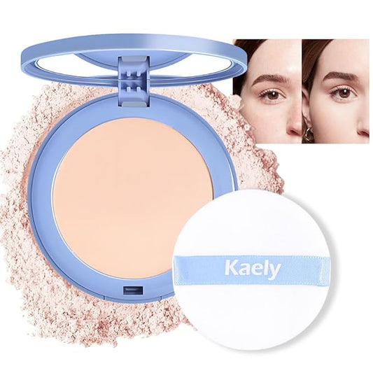 evpct Kaely Oil Control Pressed Face Powder, Get Smooth Flawless Fine Lines and Lightweight Finishing Foundation, Control Shine Long Lasting Waterproof Face Setting Powder Cosmetic, 04 Ivory-BrightBean Baby