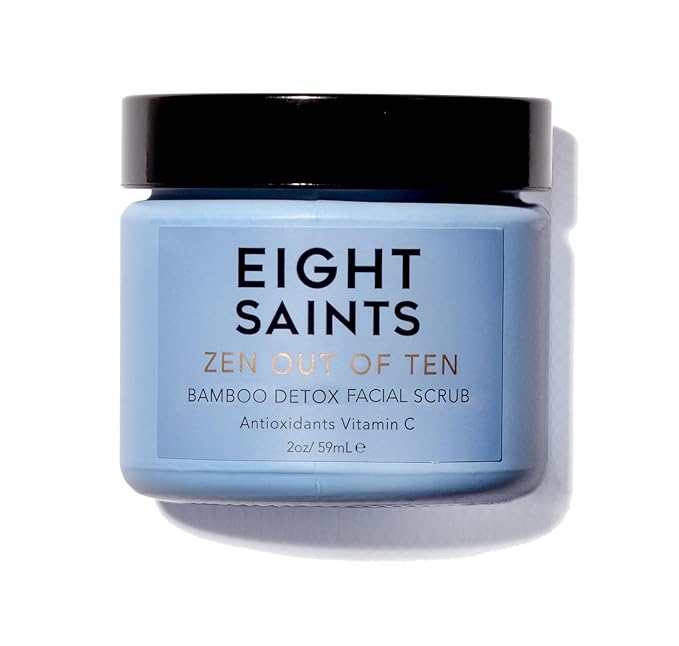Eight Saints Zen Out Of Ten Bamboo Detox Face Scrub Exfoliator, Natural and Organic Daily Exfoliating Facial Scrub With Bamboo Fibers to Unclog Pores, Blackheads, Blemishes, and Dull Skin, 2 Ounces-BrightBean Baby