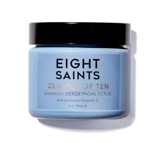 Eight Saints Zen Out Of Ten Bamboo Detox Face Scrub Exfoliator, Natural and Organic Daily Exfoliating Facial Scrub With Bamboo Fibers to Unclog Pores, Blackheads, Blemishes, and Dull Skin, 2 Ounces-BrightBean Baby
