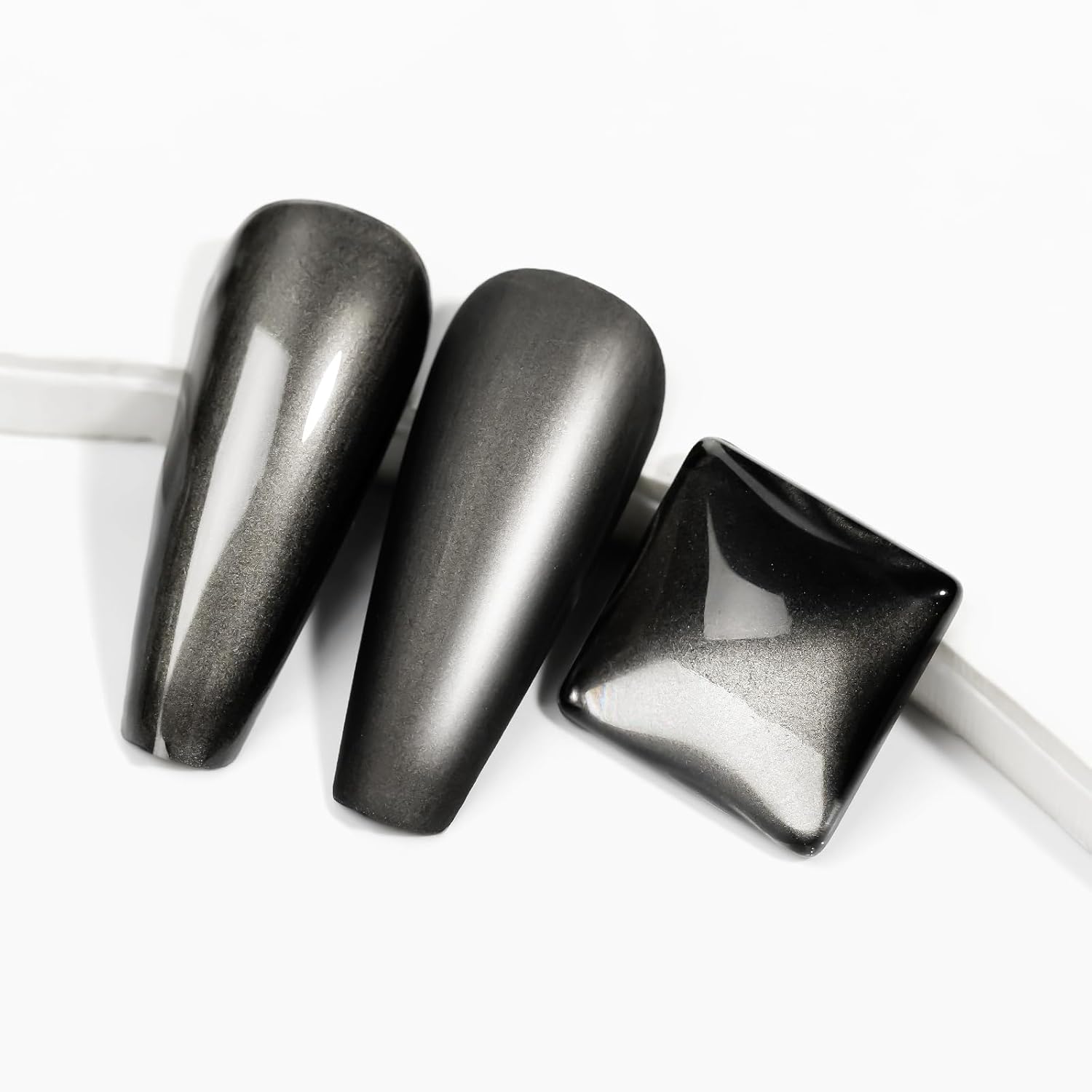 MIZHSE Dark Grey Mirror Nail Polish, Quick Dry Metallic Nail Polish, Air Dry Fast Chrome Nail Lacquer Black Oil-based Nail Art Manicure DIY Home-BrightBean Baby