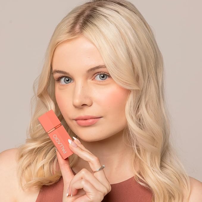 Palladio Liquid Blush for Cheeks & Lips 2-in-1 Makeup Face Blush, Weightless Cream Formula, Smudge Proof Long-Wearing Pigmented Blush, Natural Look Makeup Face Blushes, Dewy Finish, Rose Cloud-BrightBean Baby