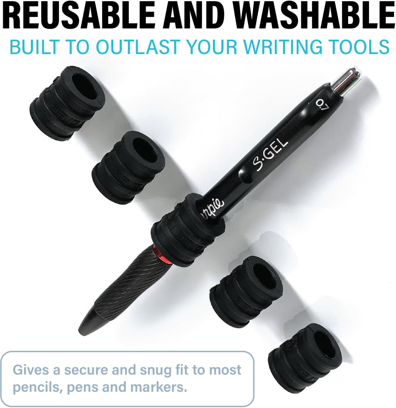 Stick-O Pen Magnetic Pen Pencil Holder - Holds Most pens, pecils and Thin Markers. Ideal for Fridge, Task Boards, Workshops, Classrooms, Offices and Kitchens. (Five Pack)-BrightBean Baby