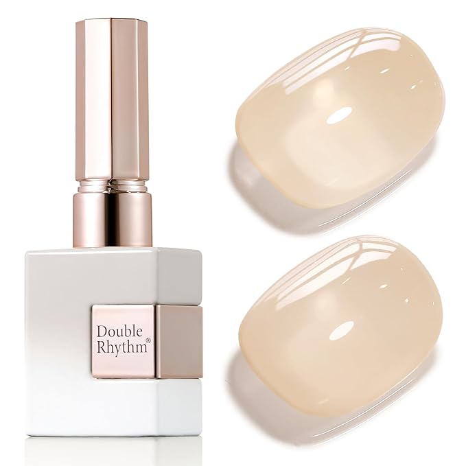 Double Rhythm 0.50 OZ Translucent Gel Polish Same Color Same Bottle Sheer Pastel Neutral Natural Milky 15 ML Jelly UV Nail Art DIY at Home (Cream Yellow-A1526)-BrightBean Baby