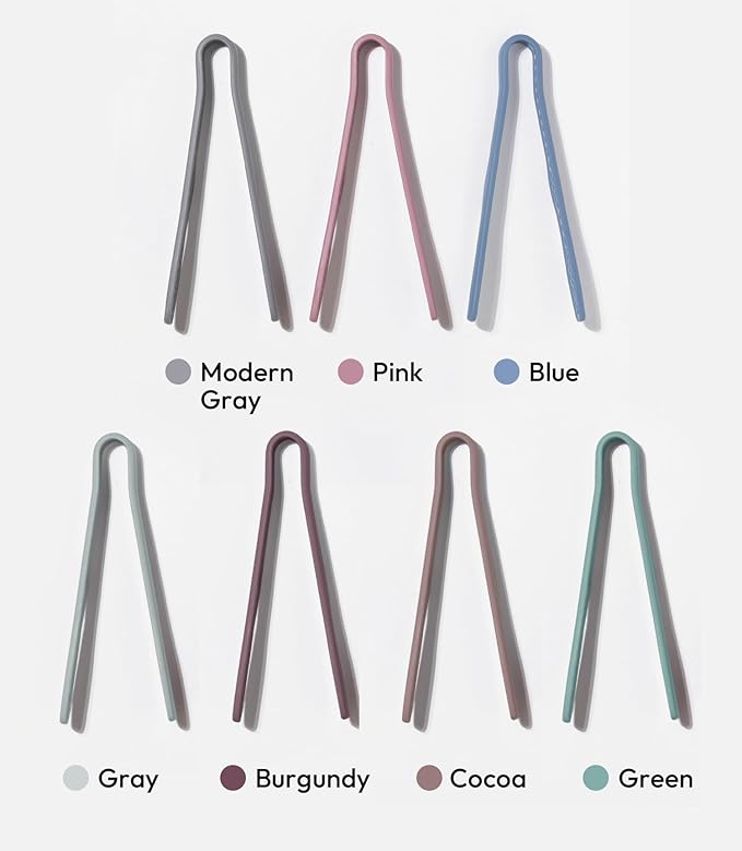 carrotez Mini Silicone Toaster Tongs, Anti-Slip,Non-Scratch Mini Tongs 7 Inch - Blue