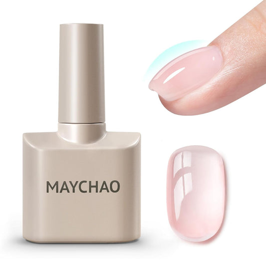 MAYCHAO 15ML Clearly Pink Builder Nail Gel 7 in 1 Clear Pink Builder Strengthener Gel Nail Polish for Nail Extension, No Wipe Base Coat for Home Manicure, 0.5 OZ-05-BrightBean Baby