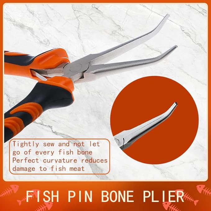Fish Bone Pliers Tweezers 3pcs Fish Deboning Tools for All Kind of Fish Stainless Steel (3pcs)