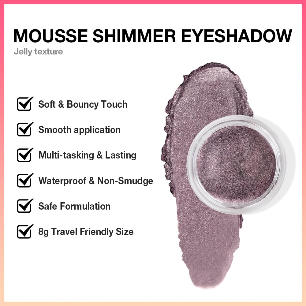 Cream Glitter Dark Purple Shimmer Metallic Eyeshadow Palette Makeup, Natural Single Mini Instant Holographic Eyeshadow For Women, Sombras Crema Para Ojos, Talc, Paraben & Cruelty Free-BrightBean Baby