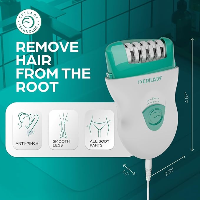 Epilady Speed Corded Epilator for Women | Compact Hair Removal Device for Arms, Legs, Underarms & Bikini Area, Epilators Hair Removal for Women-BrightBean Baby