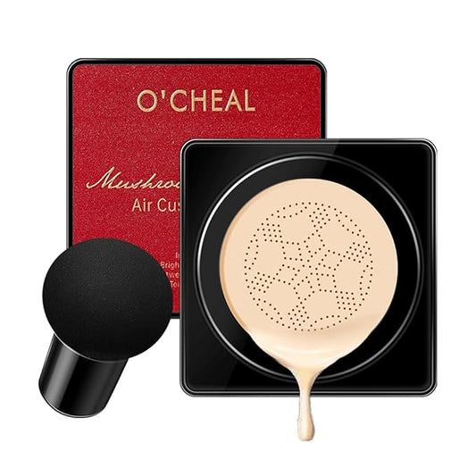GL-Turelifes Mushroom Head Air Cushion CC Cream Foundation Water Feeling Flawless BB Cream Moisturizing Oil Control,lightweight & Smoothing Natural Face Concealer (H-02 Natural, 0.53 Oz)-BrightBean Baby