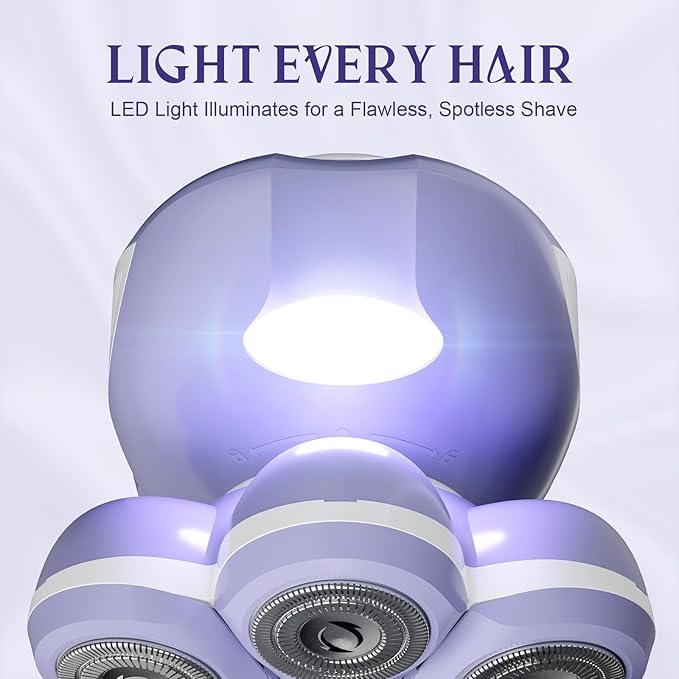 7D Electric Razor for Women: Fast & Painless Full-Body Shaver for Legs & Face – Waterproof Hair Remover with Light & Travel Cover – Wet/Dry Use, Smooth Close Shave, Birthday Mother’s Gift-BrightBean Baby