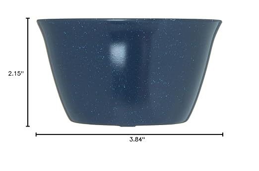 Carlisle FoodService Products Dallas Ware Reusable Plastic Bowl Bouillon Cup Bowl for Home and Restaurant, Melamine, 8 Ounces, Café Blue, (Pack of 24)