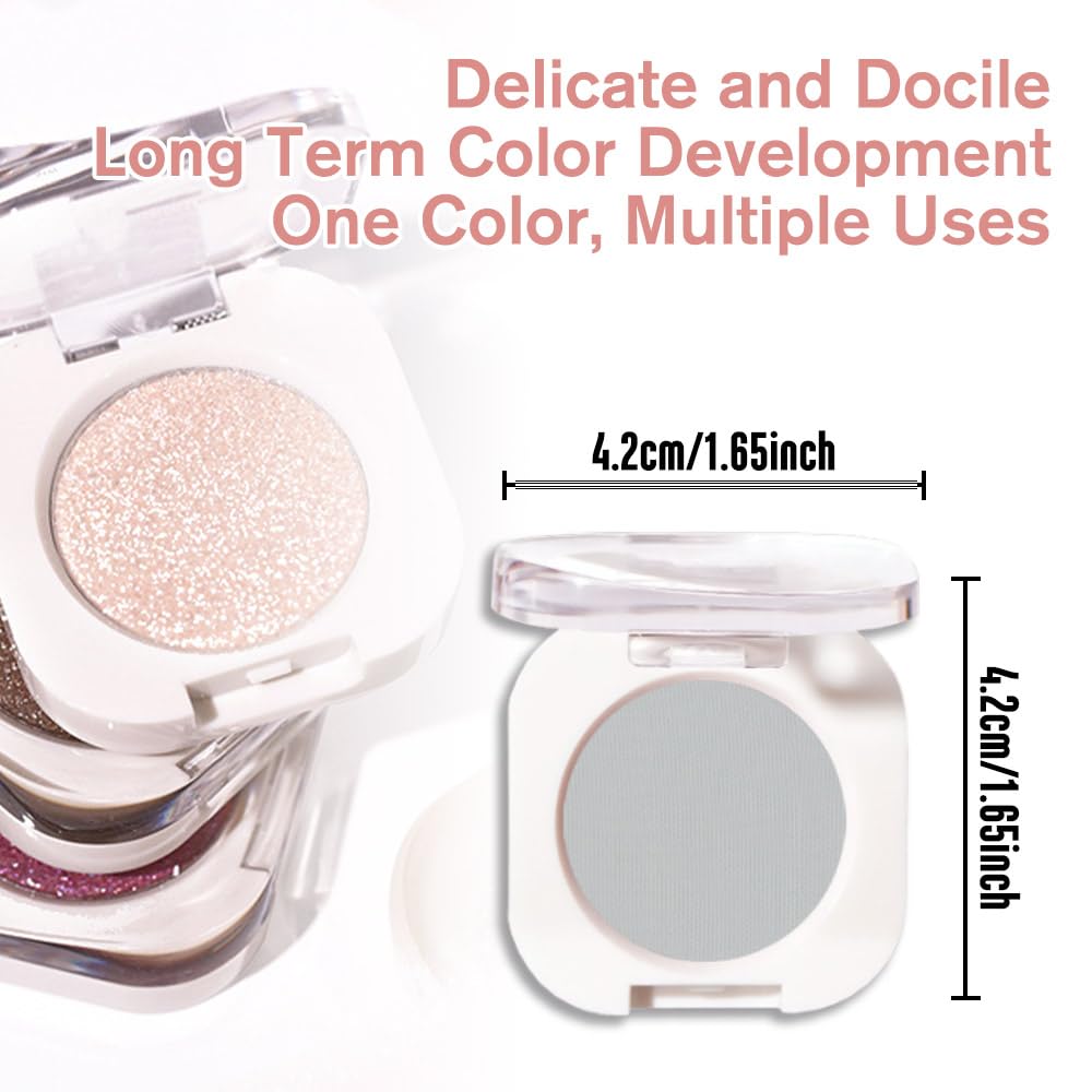 Single Matte Eye Shadow Palette Makeup, Smoky Gray Matte Eyeshadow for Women, Monochrome Eye Shadow Makeup, Pigmented Waterproof Sombras Para Ojos, Vegan, Talc, Paraben & Cruelty Free, 28-BrightBean Baby