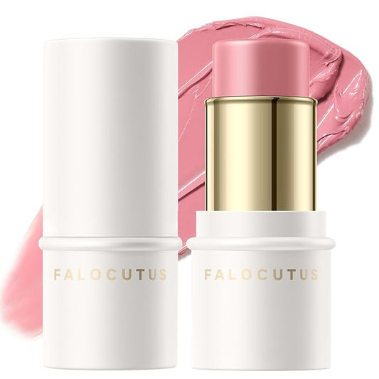 2Pcs Cream Blush Makeup Stick,Monochromatic Multi-Stick Face Blush for Cheek,Lip and Eye,Matte and Dewy Finish for Long Wearing,Easy Application.DITTO-BrightBean Baby