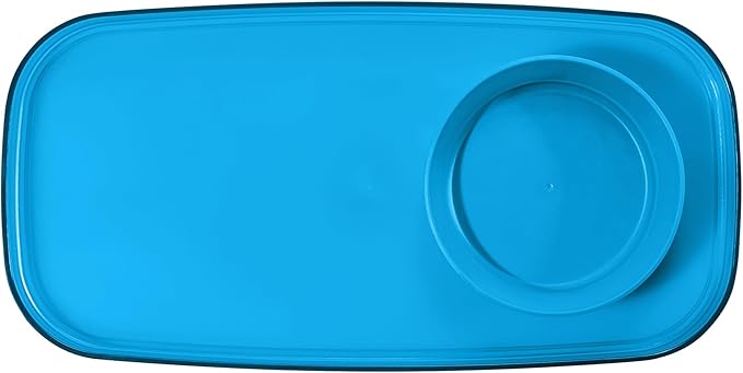 madesmart Dipware Small Reusable Serving Tray for Appetizers and Snacks, Food-Safe Small Appetizer Serving Platter with Removable Dip Bowl, Ocean (Pack of 6)