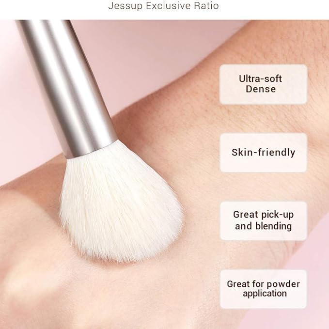 Jessup Makeup Brushes Set Professional Makeup Brush Eyeshadow Blending Powder Foundation Blusher Concealer 25pcs with Cosmetics Storage Box, Blushing Bride T295-BrightBean Baby