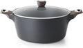 SENSARTE Nonstick Stock Pot with Lid, 2.6/4.5/6.6/8.5 QT Soup Pot Casserole Pot, Healthy Pasta Pot, Large Deep Cooking Pot, Big Sauce Pot Stew Pot, Induction Compatible, PFOA PFOS APEO Free, Black