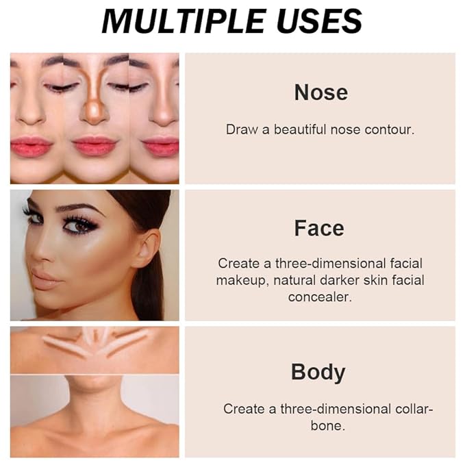 Pot Concealer with Makeup Brush Set,Tattoo Color Correcting Concealer,Full Face Color Correcting Conceal Foundation,Under Eye Concealer Brightener Dark Eye Ring corrector de ojeras (07-DEEP)-BrightBean Baby