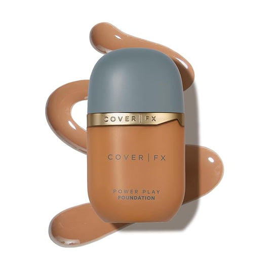 COVER FX Power Play Foundation - Shade T4 - Buildable Full Coverage - Waterproof Sweat-Proof Transfer-Proof - Natural Matte Finish - All Skin Types-BrightBean Baby