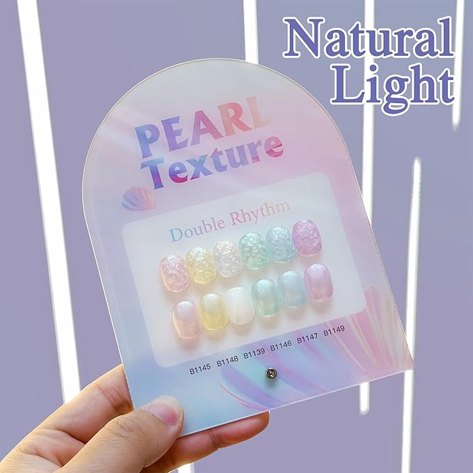 Double Rhythm 6 Pcs 15 ML Gel Polish Set Same Color Same Bottle Soak Off Gel Polish Kit Nail Art Manicure Salon DIY at Home for Women (Pearl Pink White Green Blue Purple-T6-21)-BrightBean Baby