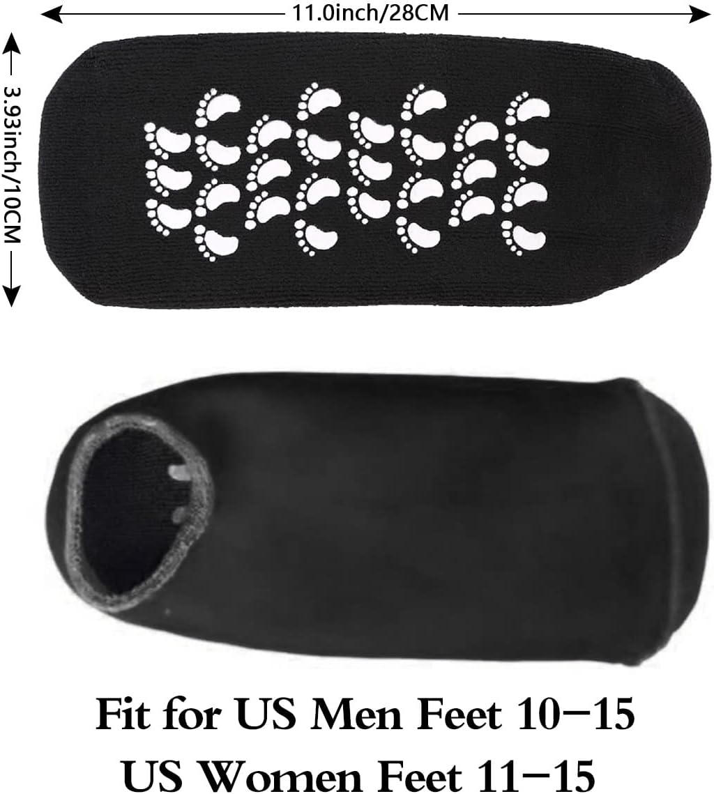 Codream Large Men's Moisturizing Gel Socks Men's Feet Care Ultimate Treatment for Dry Cracked Rough Skin on Feet Pack of 2 Pairs Black US Men 10-15-BrightBean Baby