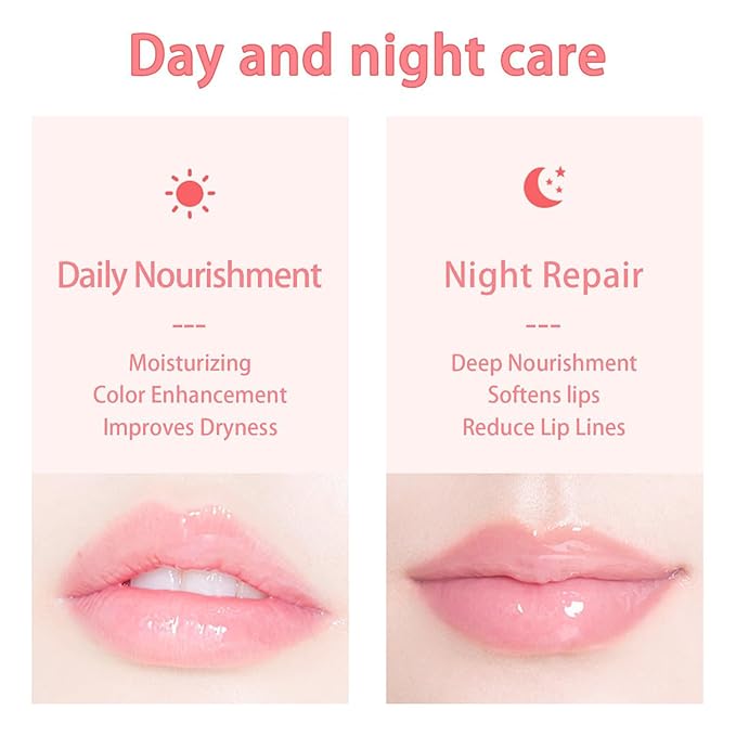 2 PCS Bee Lip Balm Honey Pot, Watermelon & Strawberry Sleeping Lip Mask Overnight, Hydrating Prevention Dry and Cracked Lip Scrub, Reduces Lip Lines, Brightening Lip Color-BrightBean Baby