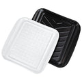 Tovolo Prep & Serve BBQ Trays Pack of 2 (Small - Black/White) - Serving Trays for Kitchen, Grill, Meal Prep, Smoker, Griddle, Barbeque, & More/BPA-Free & Dishwasher-Safe