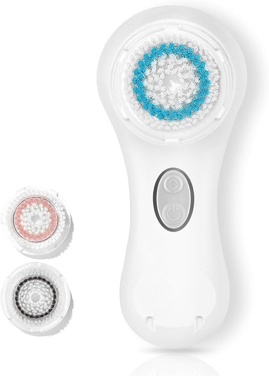 Microtree Facial Cleansing Brush, Electric Face Scrubber Exfoliator for Women Skin Care Deep Cleaning Exfoliating, Rechargeable Waterproof with 2 Sonic Vibration Speeds for Home & Travel(White)-BrightBean Baby