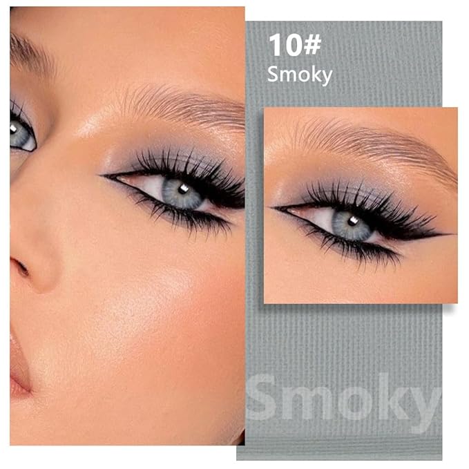 evpct Matte Grey Eyeshadow Singles, Smoky Gray Grey Dusty blue Cream Single Matte Eye Shadow Palette Makeup for Older Women, High Pigment Waterproof Monochrome Mini Eyeshadow Palette, sombra de ojos-BrightBean Baby