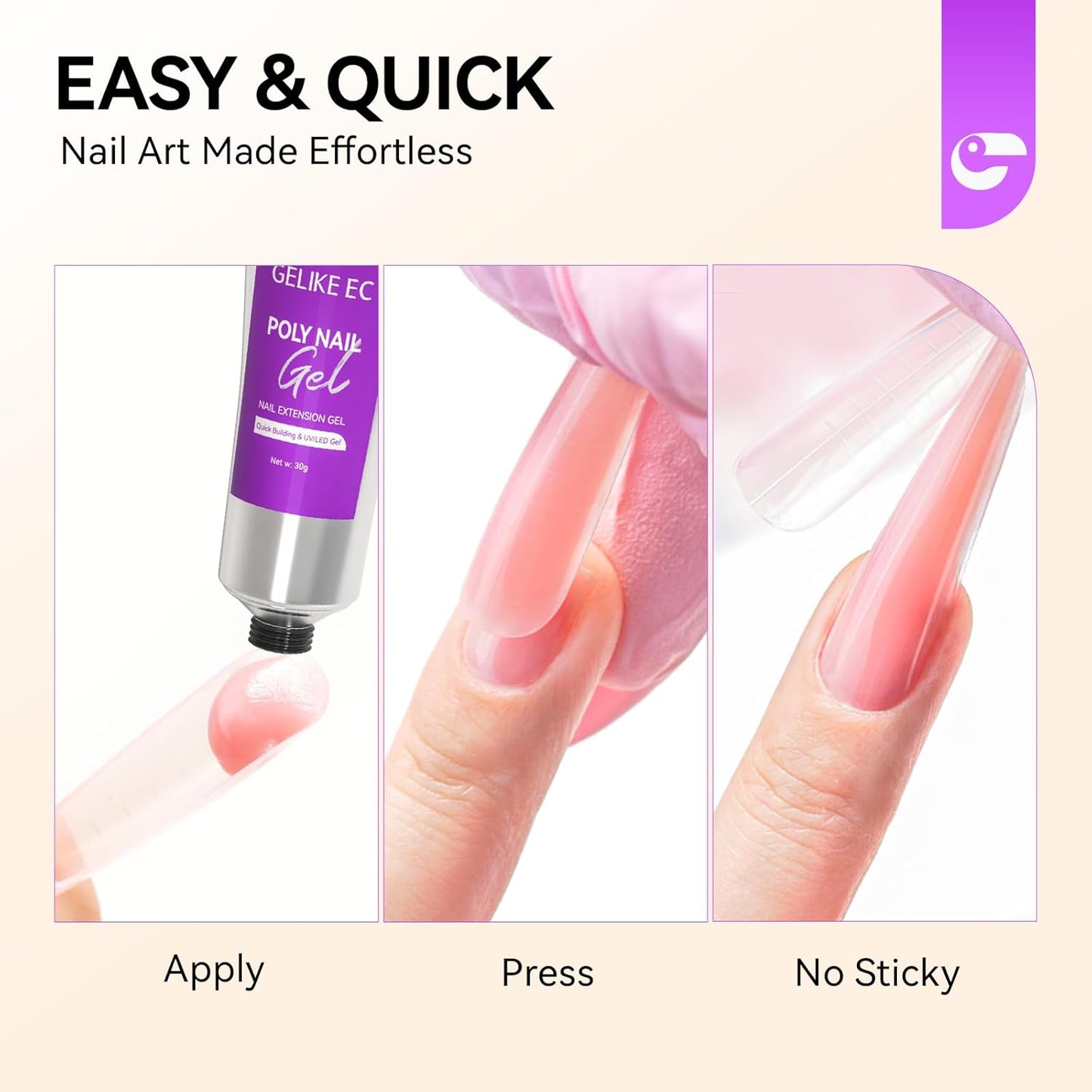 Gelike EC Dual Forms for Extension: 96 Pcs Color Nail Form, 4 Style 12 Size Nail Forms For Builder, Half Matte Gel Forms For Manicure Art Design Salon Diy-BrightBean Baby