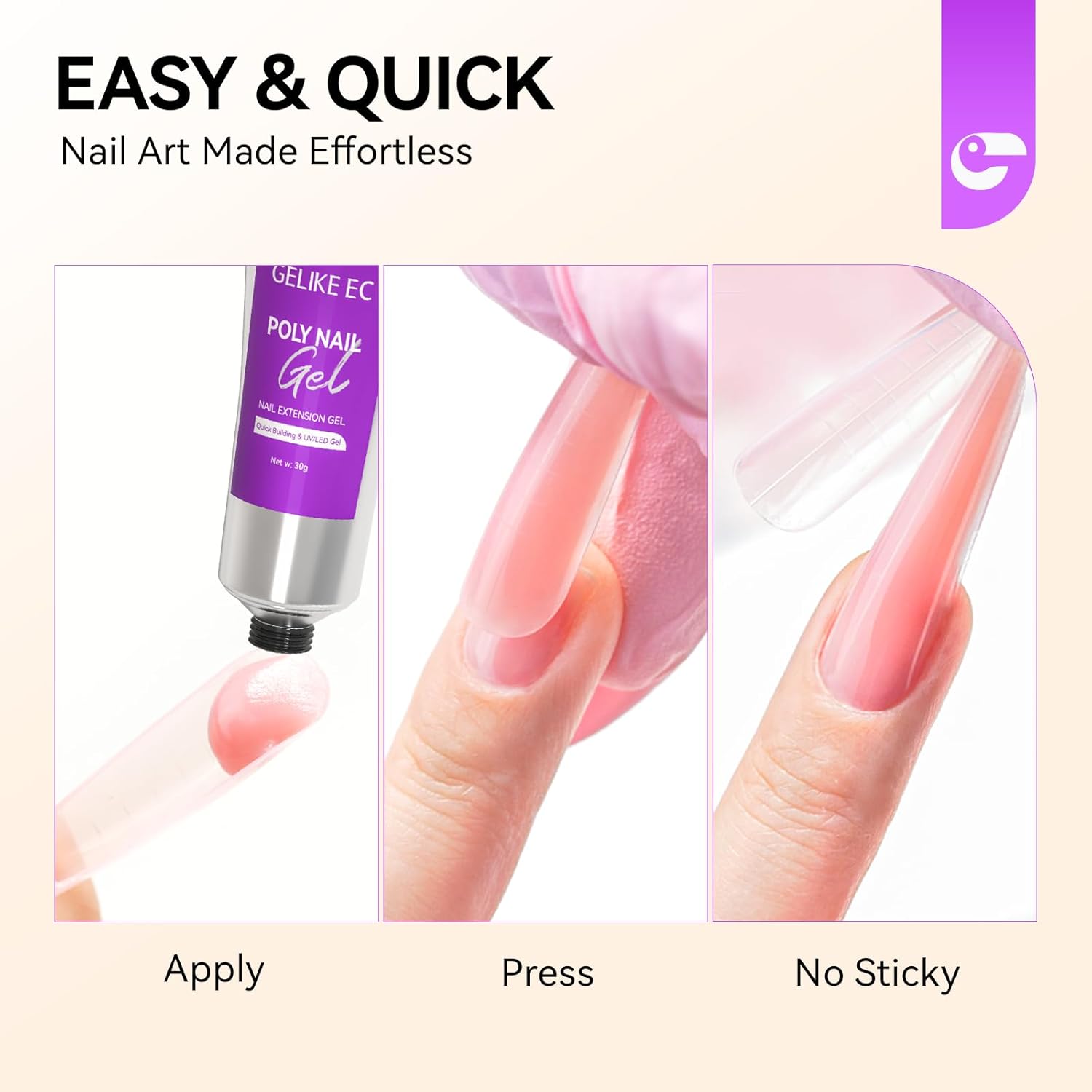 Gelike EC Dual Forms for Extension: 96 Pcs Color Nail Form, 4 Style 12 Size Nail Forms For Builder, Half Matte Gel Forms For Manicure Art Design Salon Diy-BrightBean Baby