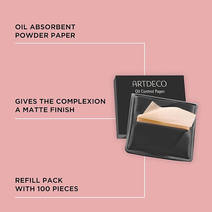 ARTDECO Oil Control Paper - Oil-Absorbing Blotting Paper - Gives Your Complexion a Matte Finish - Refill Pack with 100 Sheets - For Makeup - For Oily Skin - Easy Take Out Design - Face Wash - 100pcs-BrightBean Baby