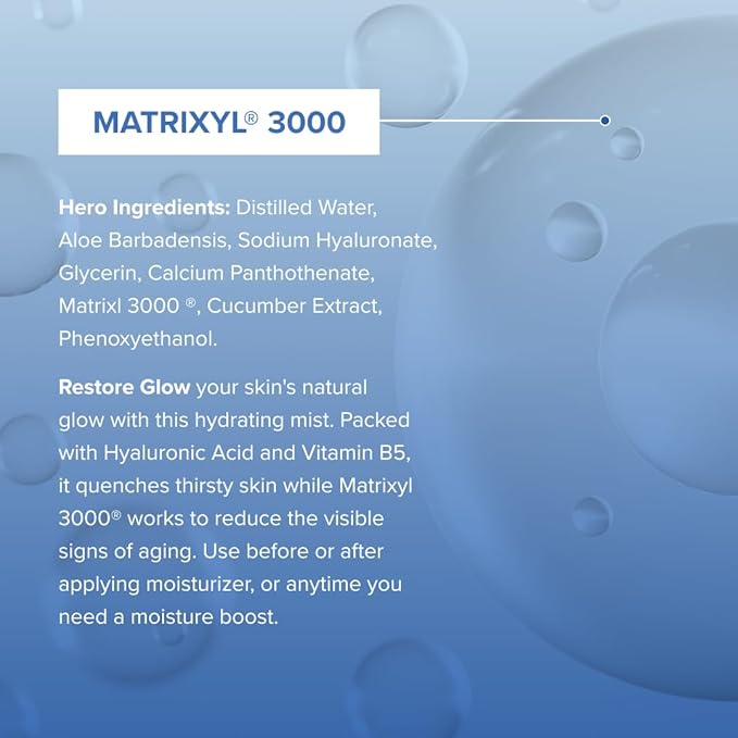 Cosmedica Skincare Restore Glow Peptide Spray Hydrating Mist with Matrixyl 3000, Vitamin B5, Hyaluronic Acid & Cucumber Extract for Radiant Skin – 4 oz-BrightBean Baby