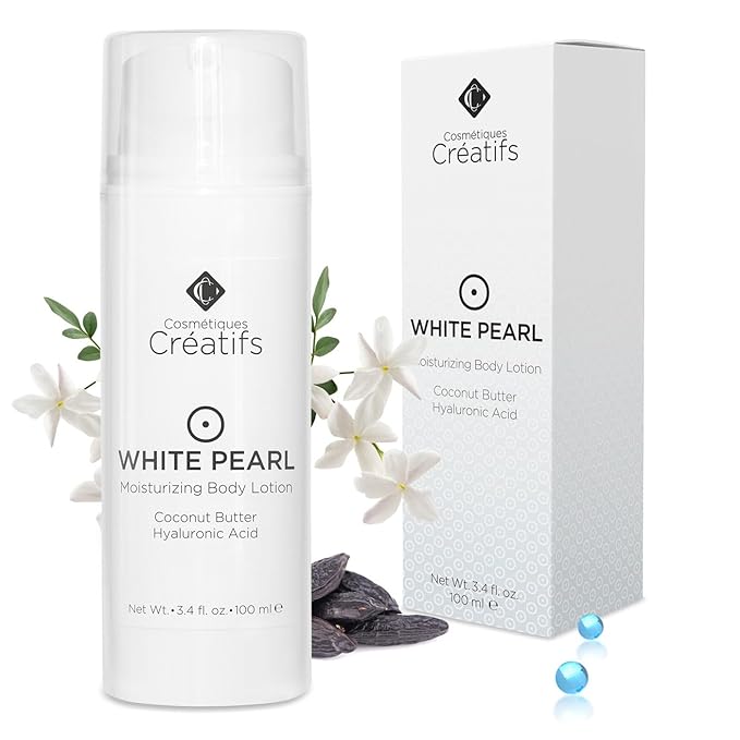 White Pearl Moisturizing Body Lotion with Coconut Butter and Hyaluronic Acid, 3.4 fl. oz.-BrightBean Baby