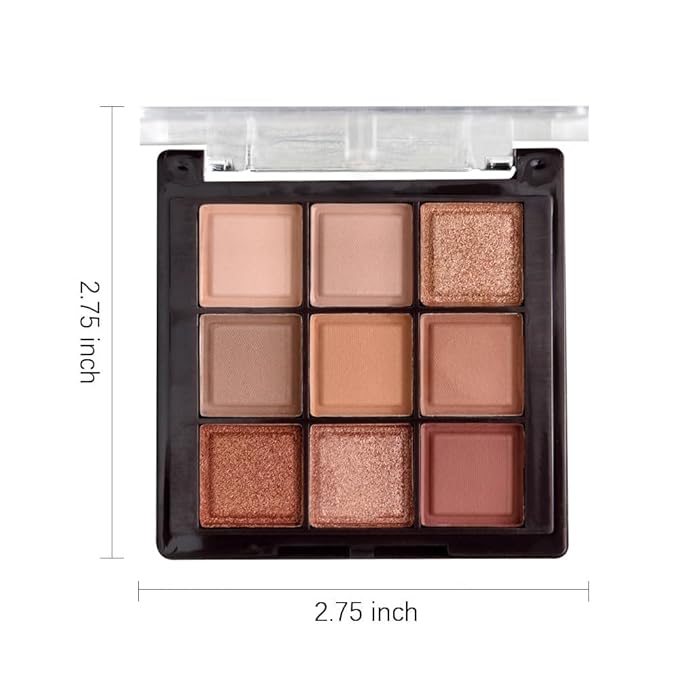 K'APEINE Eyeshadow Palette 9-Colors Nude Eye Shadow Palette Natural Brown Eyeshadows Palette Makeup Cool-Toned Highly Pigmented Eyeshadow for Eyes Long Lasting Naturing-Looking-BrightBean Baby
