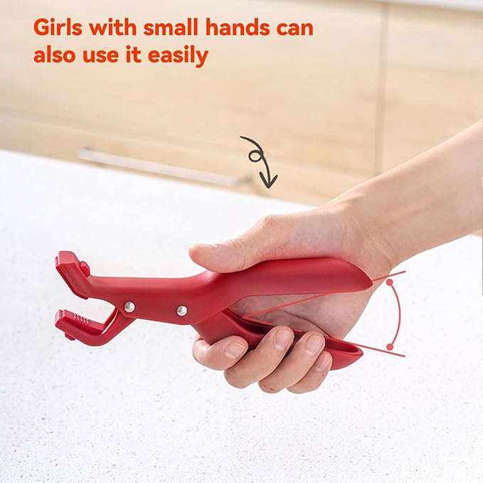 Hot Plate Grippers, Hot Plate Gripper Lifters Tongs, Multi-function Anti-Scald Bowl Clip, Silicone Non-slip Hot Dish Plate Holder, Kitchen Utensil for Bowls,Pans,Dishes (Red-2pcs)