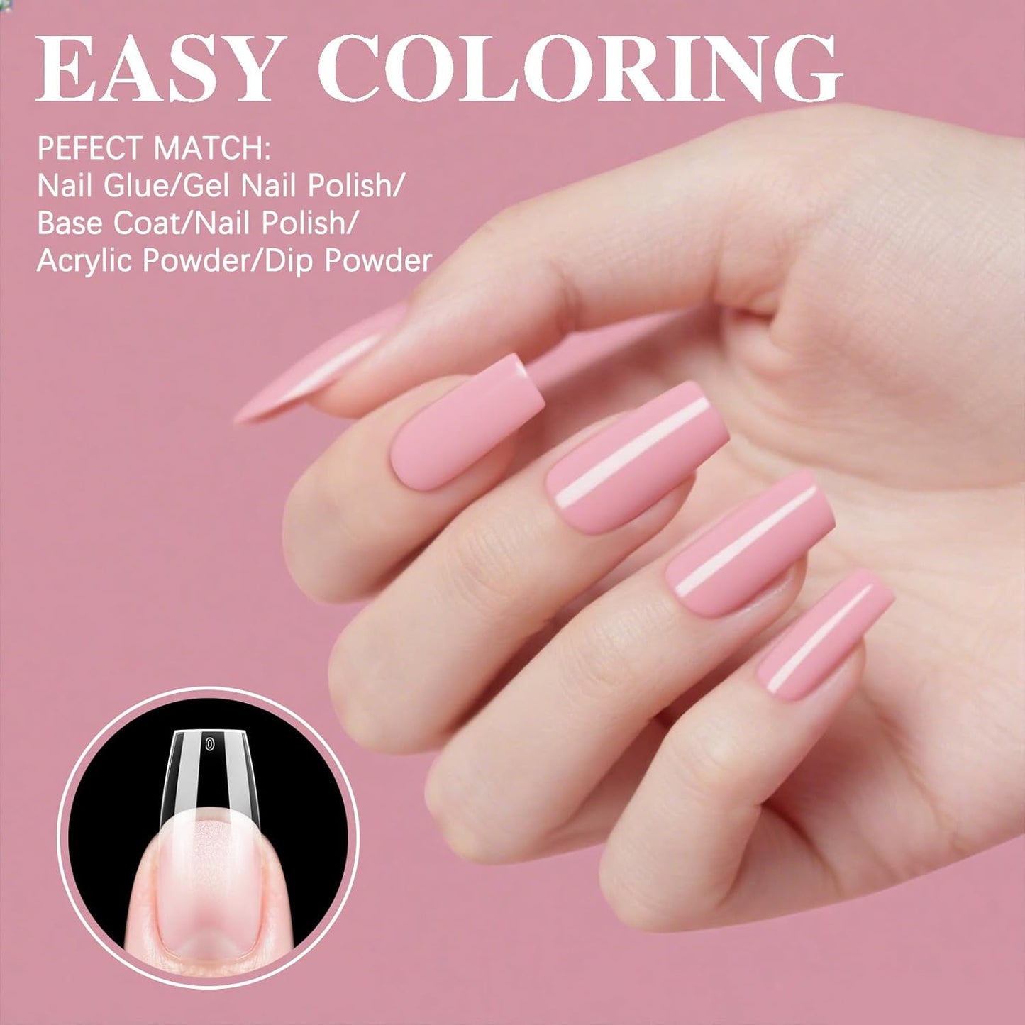 Medium Coffin Nail Tips, SSWSBYKE 300pcs Soft Gel Nail Tips for Full Cover Pre-Shaped Acrylic Fake Nails Tips 15 Sizes Half Matte Press On Nails for Extension Home DIY Salon-BrightBean Baby