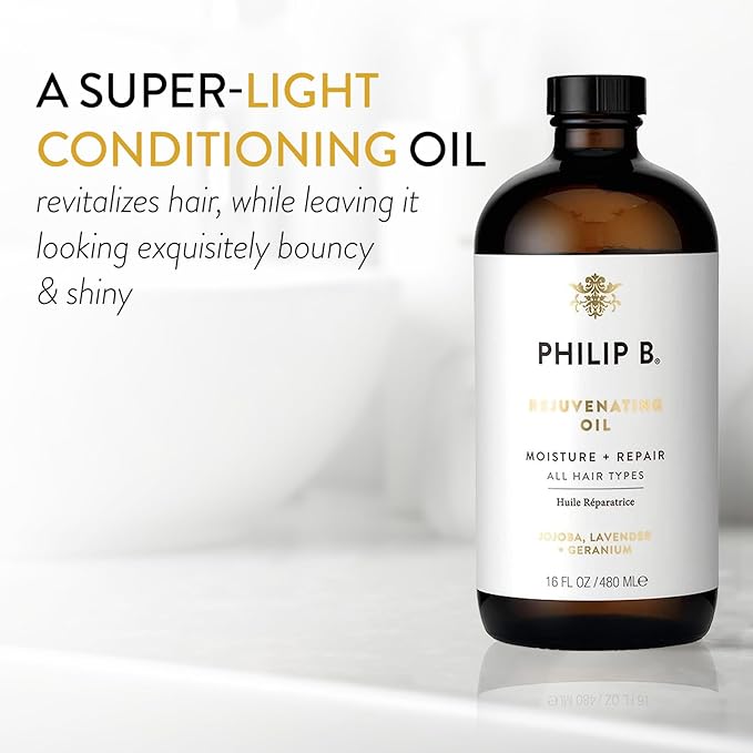 PHILIP B Rejuvenating Oil 16 oz. (480 ml) | Long-Term Hair Repair, Youthful Bounce, Strength and Shine-BrightBean Baby