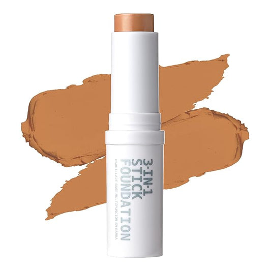 Ruby Kisses Natural Full Coverage 3-In-1 Stick Foundation. Easy to Apply, Hydrating, Lightweight, Long Lasting, Concealer and Contour Stick for Face Makeup (Golden Beige)-BrightBean Baby