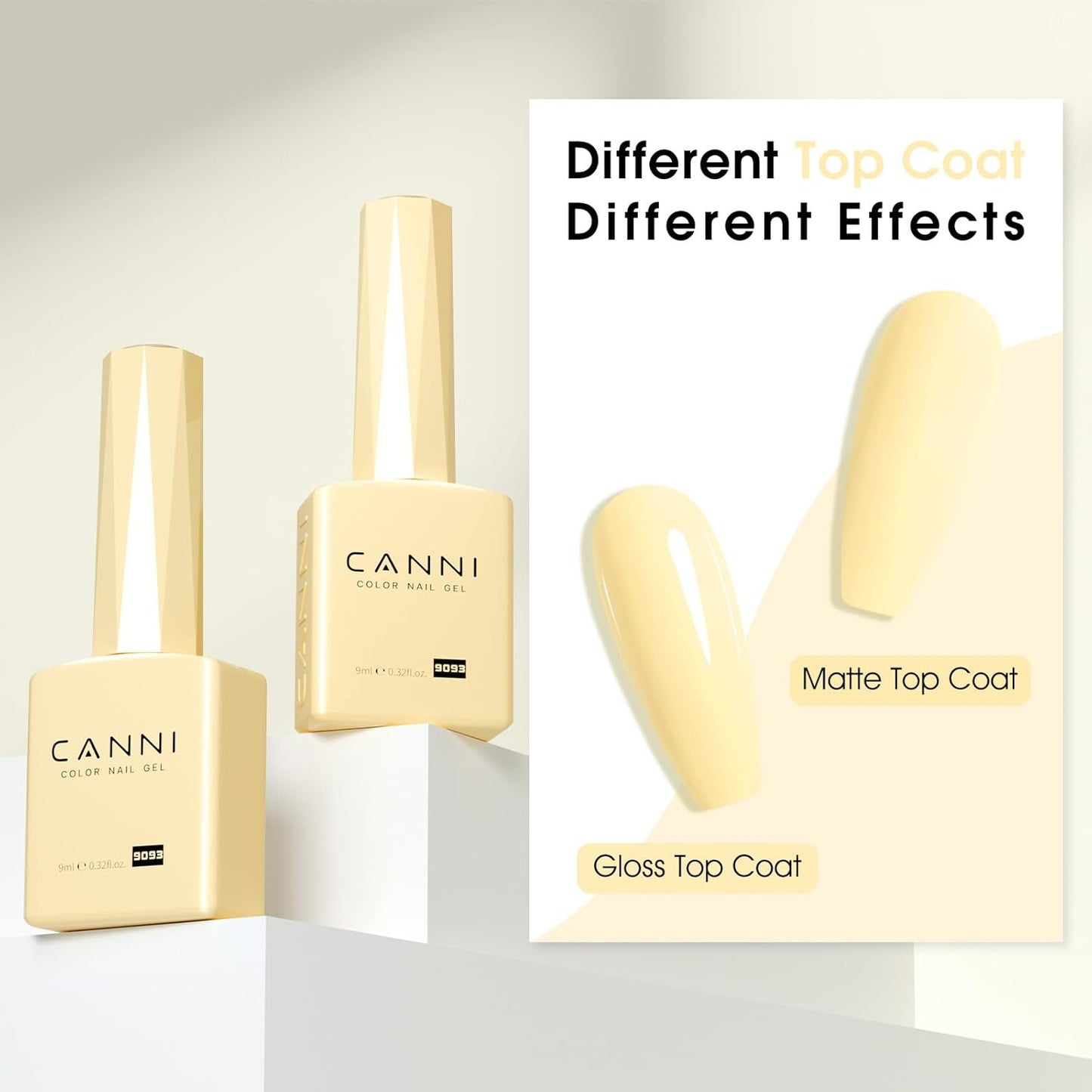 CANNI Pastel Yellow Nail Gel Polish, 1Pcs Butter Yellow High Gloss Soak Off UV Nail Polish Gel French Manicure Salon DIY-BrightBean Baby